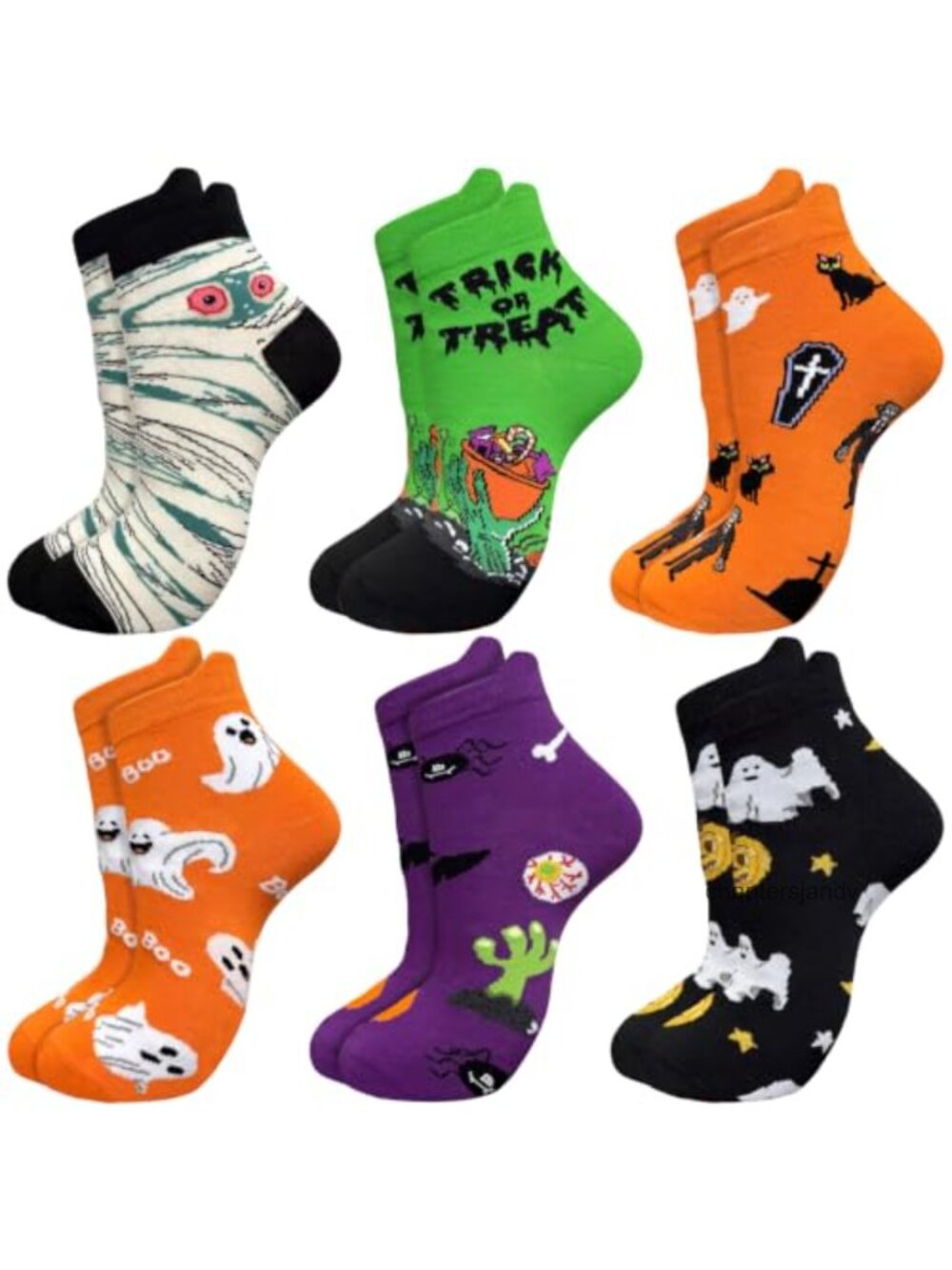 6 Pairs Ankle Socks Halloween Novelty Gifts for Women Men